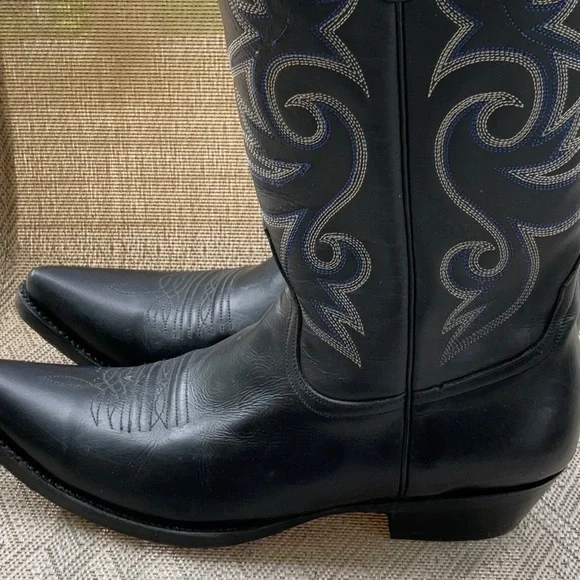 Go West Black Cowboy Men’s Boots Size 39.5